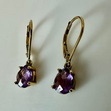 Load image into Gallery viewer, Ross Simons Gold Vermeil Sterling Amethyst Drop Earrings

