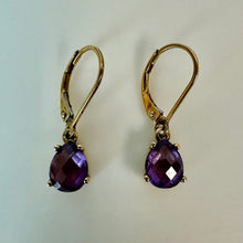 Load image into Gallery viewer, Ross Simons Gold Vermeil Sterling Amethyst Drop Earrings
