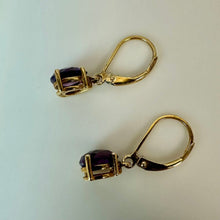 Load image into Gallery viewer, Ross Simons Gold Vermeil Sterling Amethyst Drop Earrings
