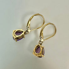 Load image into Gallery viewer, Ross Simons Gold Vermeil Sterling Amethyst Drop Earrings
