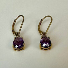 Load image into Gallery viewer, Ross Simons Gold Vermeil Sterling Amethyst Drop Earrings
