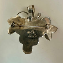 Load image into Gallery viewer, Vintage Sterling 3D Grape Bunch Brooch Pin w/ Pendant Loop (2")

