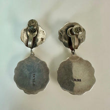 Load image into Gallery viewer, Vintage Sterling Ornate Shadowbox Dome Screw Back Earrings (1.75")
