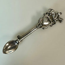 Load image into Gallery viewer, Vintage Sterling Horse Jockey Heart Spoon Brooch Pin (2.5")

