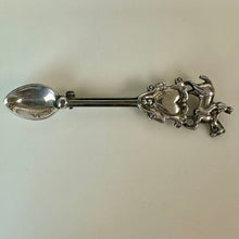Load image into Gallery viewer, Vintage Sterling Horse Jockey Heart Spoon Brooch Pin (2.5")
