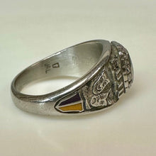 Load image into Gallery viewer, Valadium Star Cut Aquamarine Mt Pulaski High School 2010 Class Ring sz 6.25
