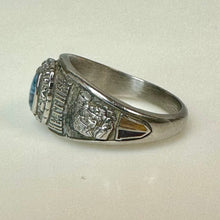 Load image into Gallery viewer, Valadium Star Cut Aquamarine Mt Pulaski High School 2010 Class Ring sz 6.25
