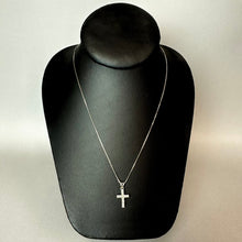 Load image into Gallery viewer, Italian Sterling Cubic Zirconia 0.75" Cross Pendant on 20" Chain
