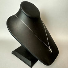 Load image into Gallery viewer, Italian Sterling Cubic Zirconia 0.75" Cross Pendant on 20" Chain
