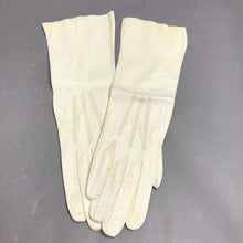 Load image into Gallery viewer, Vtg NOS Kislav Kid Gloves Pale Aqua Leather Cocktail Opera Length Sz 6.5 French
