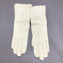 Load image into Gallery viewer, Vtg NOS Kislav Kid Gloves Pale Aqua Leather Cocktail Opera Length Sz 6.5 French
