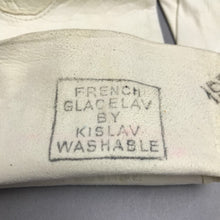 Load image into Gallery viewer, Vtg NOS Kislav Kid Gloves Pale Aqua Leather Cocktail Opera Length Sz 6.5 French
