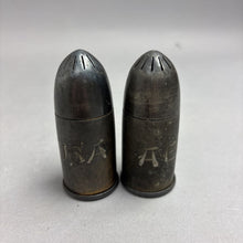 Load image into Gallery viewer, Rockford Silver Co. Quadruple WWII Bullet Shaped Salt &amp; Pepper Shakers (3")
