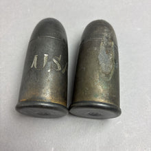 Load image into Gallery viewer, Rockford Silver Co. Quadruple WWII Bullet Shaped Salt &amp; Pepper Shakers (3")
