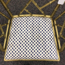 Load image into Gallery viewer, Golden Armchair w/ Blue &amp; White Seat (37x24x20) (2 Available)

