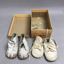 Load image into Gallery viewer, Vintage 2 Pairs Leather Baby Shoes with Red Goose Shoe Box
