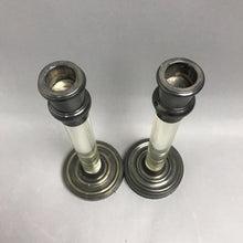 Load image into Gallery viewer, Lucite/Acrylic &amp; Silverplate Candlestick Holder Pair (9")
