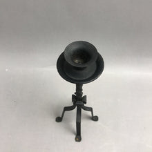 Load image into Gallery viewer, Vintage Black Wrought Iron Twisted Tripod Candlestick (10")
