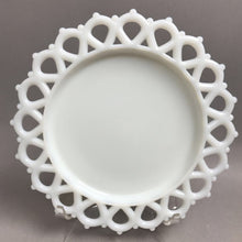 Load image into Gallery viewer, Vintage Milk Glass Plate With Open Lace Edge 8.5" unmarked (7 Available)
