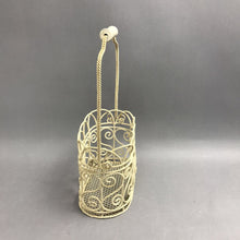 Load image into Gallery viewer, Cream Metal Ornate Basket with Handle (13x8x4)
