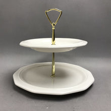Load image into Gallery viewer, Pfaltzgraff Heritage White 2-Tier Serving Tray (10")
