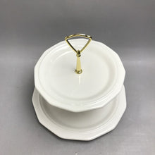 Load image into Gallery viewer, Pfaltzgraff Heritage White 2-Tier Serving Tray (10")
