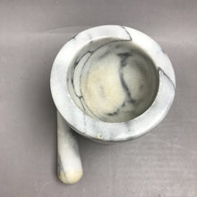Load image into Gallery viewer, Marble Gray &amp; White Mortar &amp; Pestle (5")
