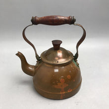 Load image into Gallery viewer, Vintage Copper 1801 Revere Ware Teapot Kettle With Wood Handle (7x8)
