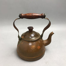 Load image into Gallery viewer, Vintage Copper 1801 Revere Ware Teapot Kettle With Wood Handle (7x8)
