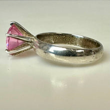 Load image into Gallery viewer, Sterling Pink Cubic Zirconia Ring sz 6
