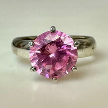 Load image into Gallery viewer, Sterling Pink Cubic Zirconia Ring sz 6
