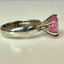 Load image into Gallery viewer, Sterling Pink Cubic Zirconia Ring sz 6
