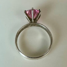 Load image into Gallery viewer, Sterling Pink Cubic Zirconia Ring sz 6
