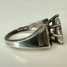 Load image into Gallery viewer, Sterling Cubic Zirconia Modern Engagement Ring sz 6
