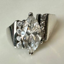 Load image into Gallery viewer, Sterling Cubic Zirconia Modern Engagement Ring sz 6
