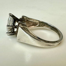 Load image into Gallery viewer, Sterling Cubic Zirconia Modern Engagement Ring sz 6
