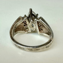 Load image into Gallery viewer, Sterling Cubic Zirconia Modern Engagement Ring sz 6

