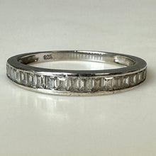 Load image into Gallery viewer, Sterling Channel Set Cubic Zirconia Ring sz 8
