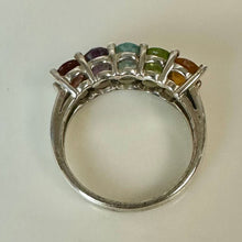 Load image into Gallery viewer, Sterling Garnet Amethyst Topaz Peridot Citrine Ring sz 6
