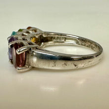 Load image into Gallery viewer, Sterling Garnet Amethyst Topaz Peridot Citrine Ring sz 6
