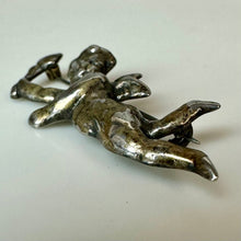 Load image into Gallery viewer, Vintage Sterling Cherub Brooch Pin (2.25")
