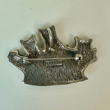 Load image into Gallery viewer, Vintage Sterling Kittens in a Flower Basket Brooch Pin w/ Pendant Loop (2.25")
