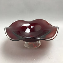 Load image into Gallery viewer, MCM Hand Blown Art Glass Pedestal Bowl (4x9.5)
