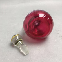 Load image into Gallery viewer, Vintage Mary Gregory Hand Painted Cranberry Red Glass Cruet W/Glass Stopper(7")
