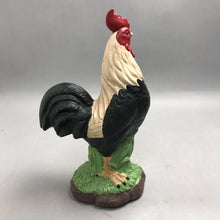 Load image into Gallery viewer, Resin Black/White Roamer Rooster Sculpture (13")
