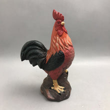 Load image into Gallery viewer, Resin Black/Orange Farmhouse Rooster Sculpture (13")
