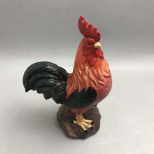 Load image into Gallery viewer, Resin Black/Orange Farmhouse Rooster Sculpture (13")

