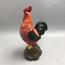 Load image into Gallery viewer, Resin Black/Orange Farmhouse Rooster Sculpture (13")
