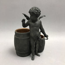 Load image into Gallery viewer, Vintage Bronze Winged Cherub Boy With Open Barrels (7x5)
