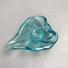 Load image into Gallery viewer, MCM Aqua Blue Art Glass Folded Leaf Dish (7x2)
